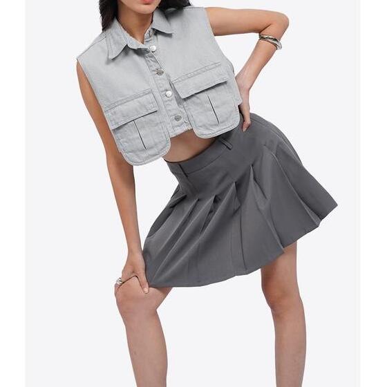 Delamibrands Kharisma Busana COLORBOX Crop Vest with Overlap Pocket