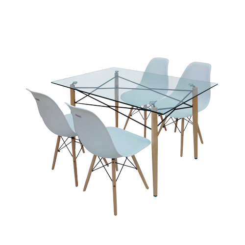 SAPPORO COLAC Dining Set / Set Meja Makan Kaca 2