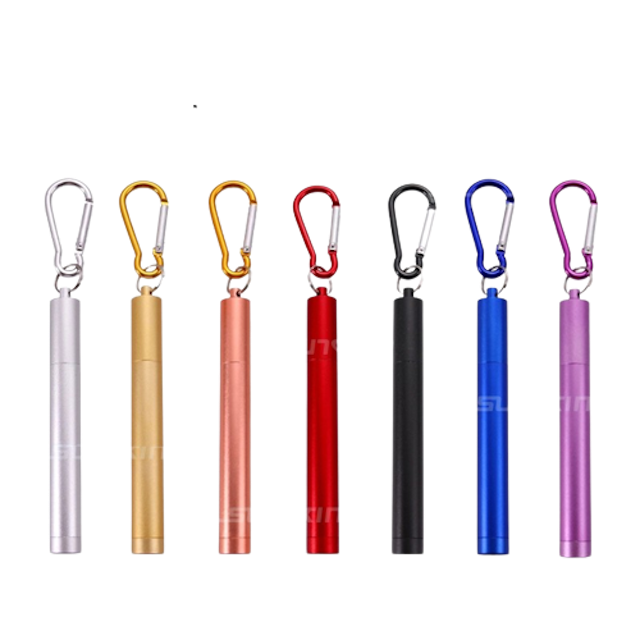 Sedotan Teleskopik Portable Bahan Stainless Steel