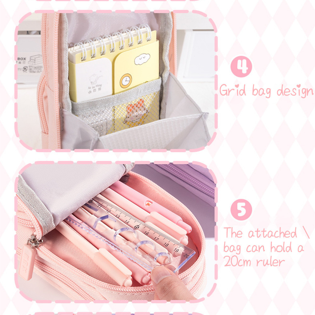  Kotak Pensil Sekolah Anak Perempuan 6 Ruang 