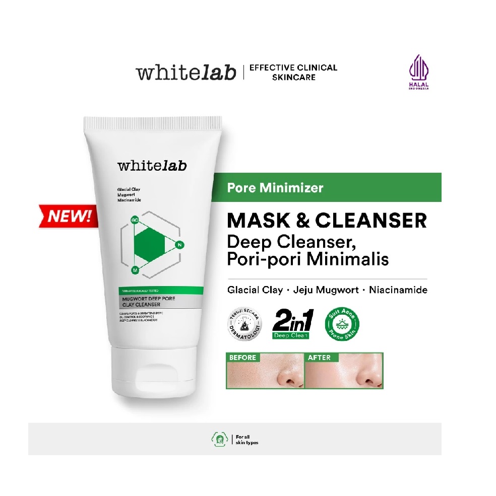 Natura Deca Kosmetika Whitelab Mugwort Deep Pore Clay Cleanser