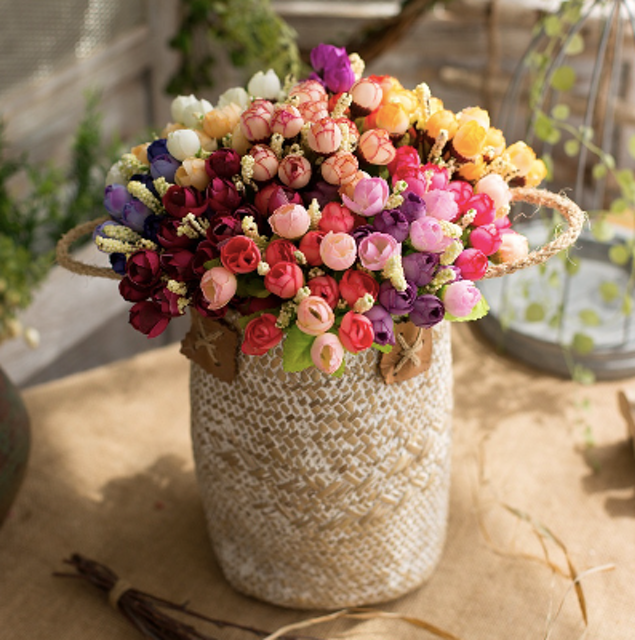 Bunga Mawar Plastik Kecil ｜ B8033