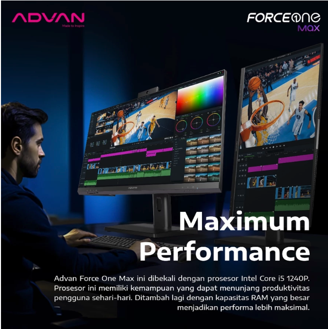 Bangga Teknologi Indonesia ADVAN Force One Max All-in-One PC Gaming 27 Inch