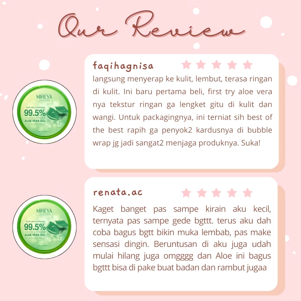 Mireya Cosmetics Mireya 99.5% Soothing & Moisturize Aloe Vera Gel