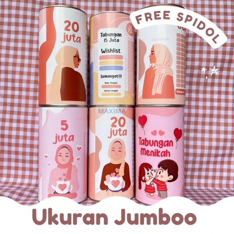 Celengan Target Jumbo Permanen atau Buka Tutup 5