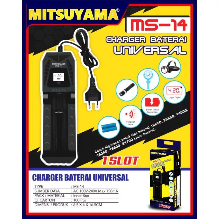 Mitsuyama Charger Baterai Universal 1 Slot 2