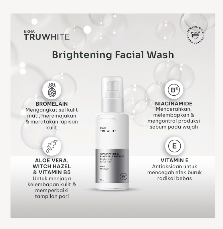 Truwhite Niacinamide & Pineapple Enzyme Brightening Facial Wash 3