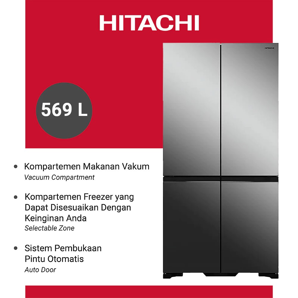 Hitachi  Hitachi Kulkas French Bottom Freezer Luxury R-WB64VGD0X
