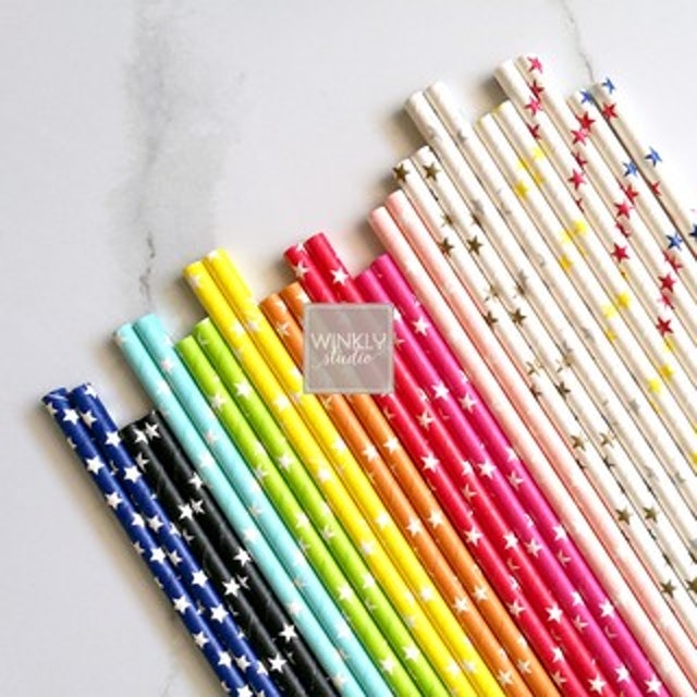 Sedotan Kertas Motif Bintang