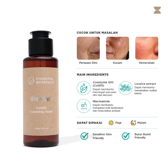 Mica Jaya Pratama Mineral Botanica Glo It Up Coq10 Hydrating Facial Toner