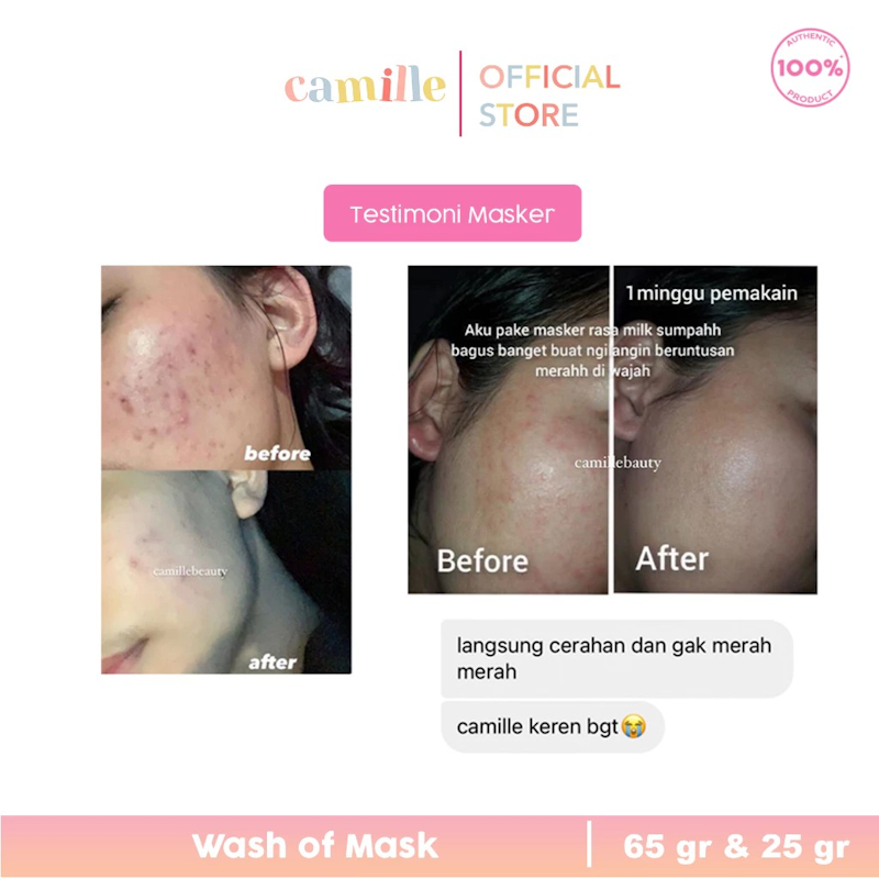 Camille Wash Off Mask Lemon For Acne Care With Licorice Extract + Vit C 3