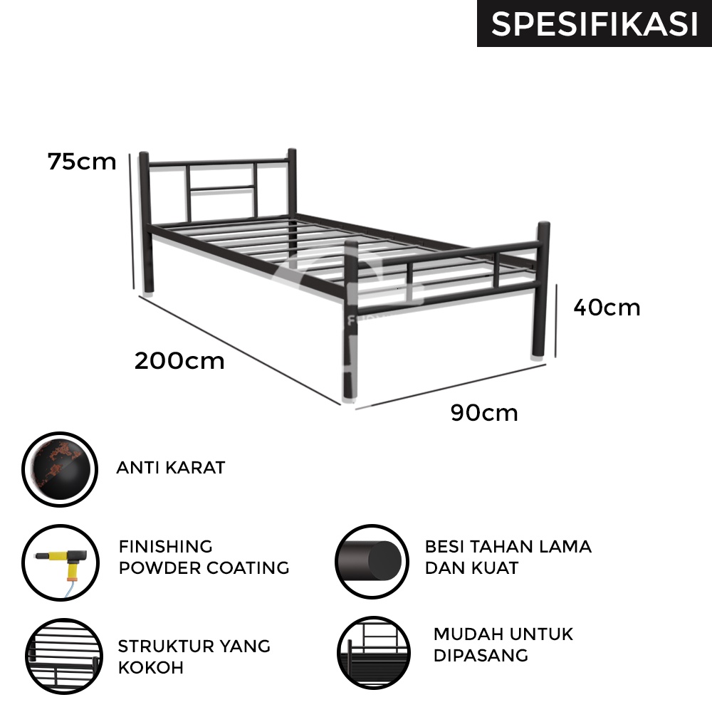  Citra Furniture Shumo Ranjang Besi 90 cm CTR3