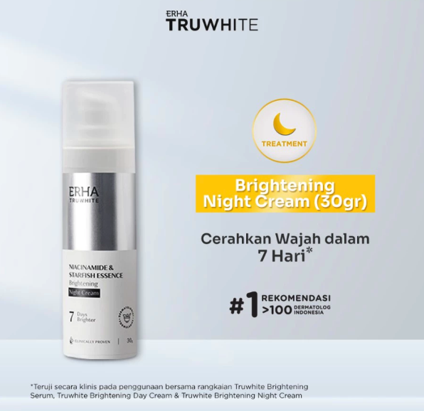 ERHA Clinic Indonesia ERHA Truwhite Niacinamide & Starfish Essence Brightening Night Cream