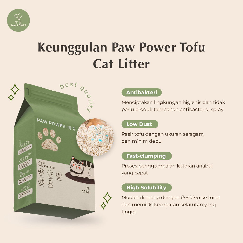 PAW POWER Tofu Cat Litter Original 7 liter 3