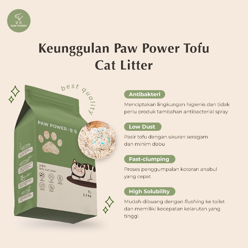 PAW POWER Tofu Cat Litter Original 7 liter 3