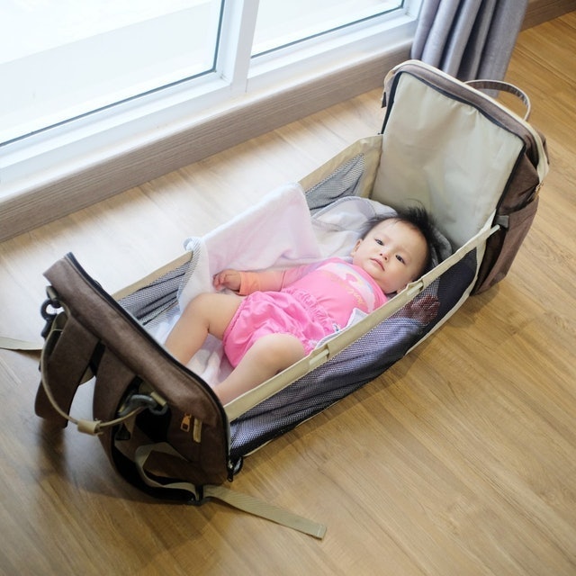 Kiddie Splash Tas Perlengkapan Bayi Multifungsi 2in1 Kasur Tidur Diaper Bag