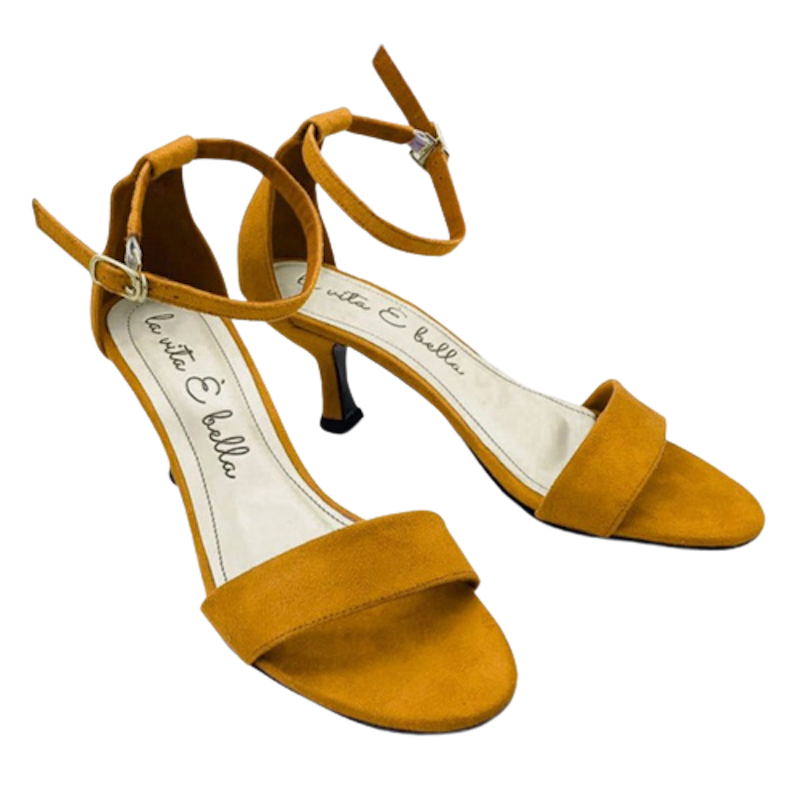 Blanche Ankle Strap Kitten Heels Wanita Velvet Suede 2