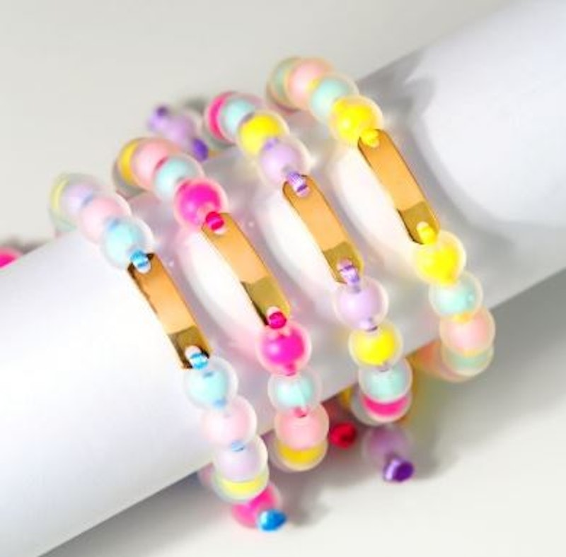 Gelang Tali Dewasa Candypop Plat Panjang Emas Custom Tulisan 2