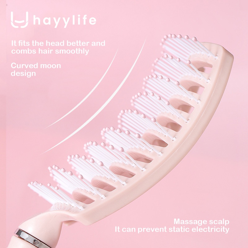 Hayylife Sisir Rambut Anti Rontok Model Melengkung