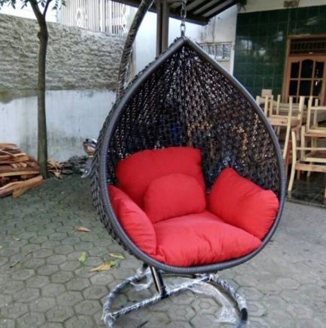  Kursi Gantung Rotan Sintetis 100 cm