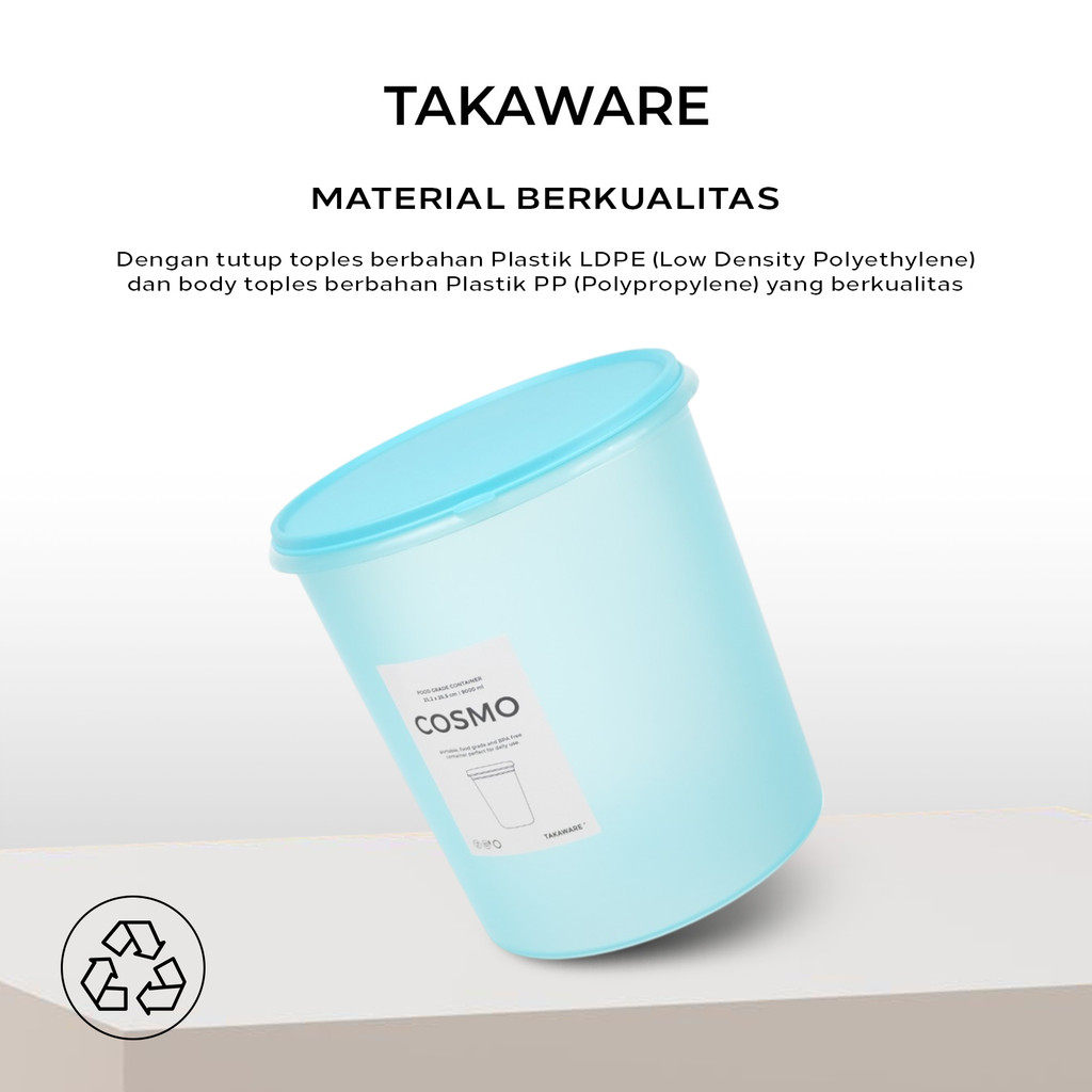 Dillia Mitra Indonesia Takaware Toples Plastik Cosmo 9000 ml