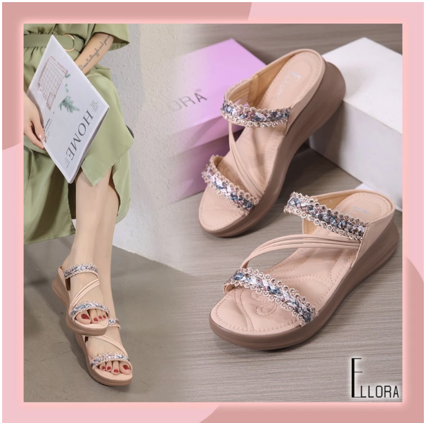 Ellora Sandal Wedges Wanita 3