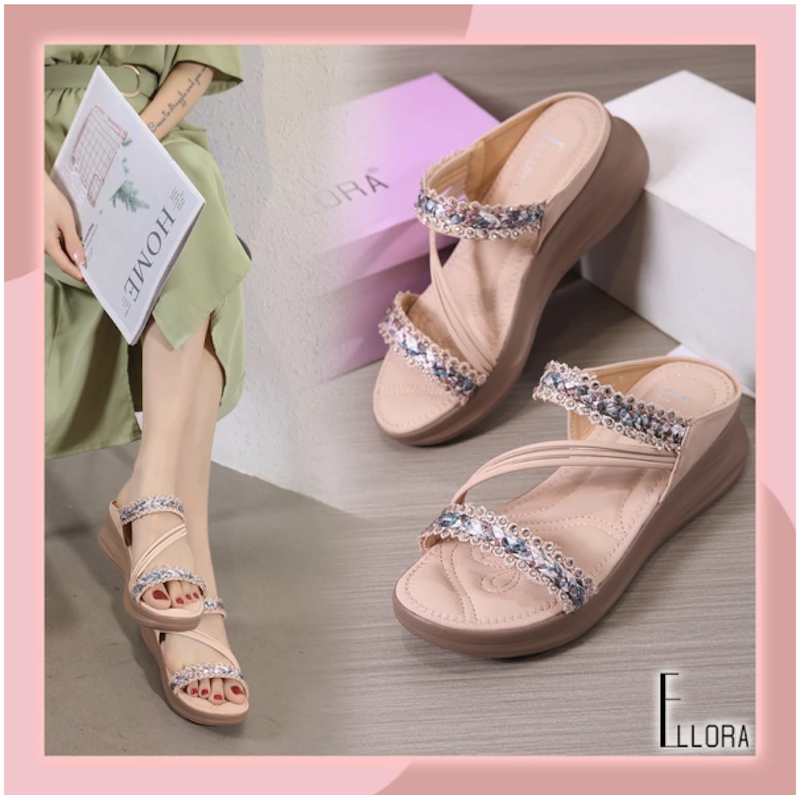 Ellora Sandal Wedges Wanita 3