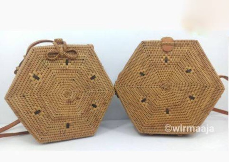 Tas Rotan Bali Segi Enam 1
