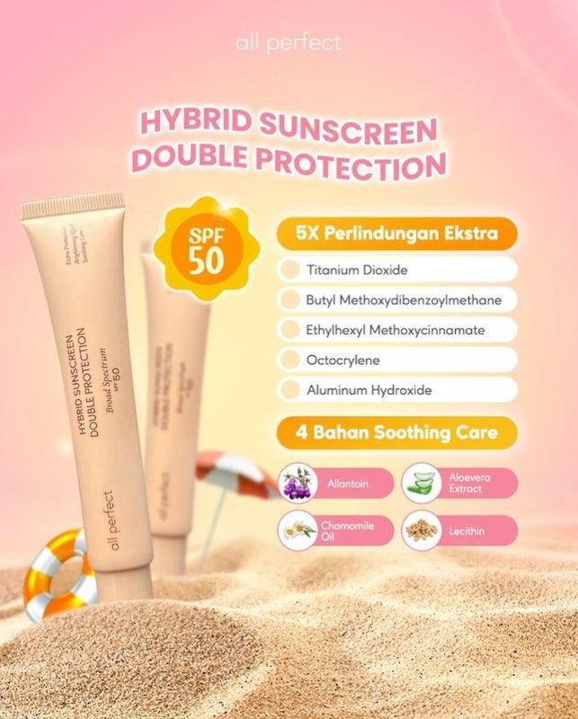 All Perfect Hybrid Sunscreen Double Protection Broad Spectrum SPF 50 5
