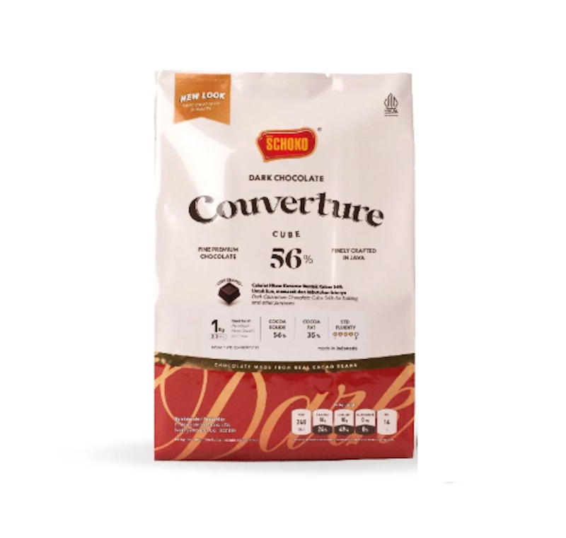 Schoko Dark Chocolate Couverture Cube 56% 1 kg 1