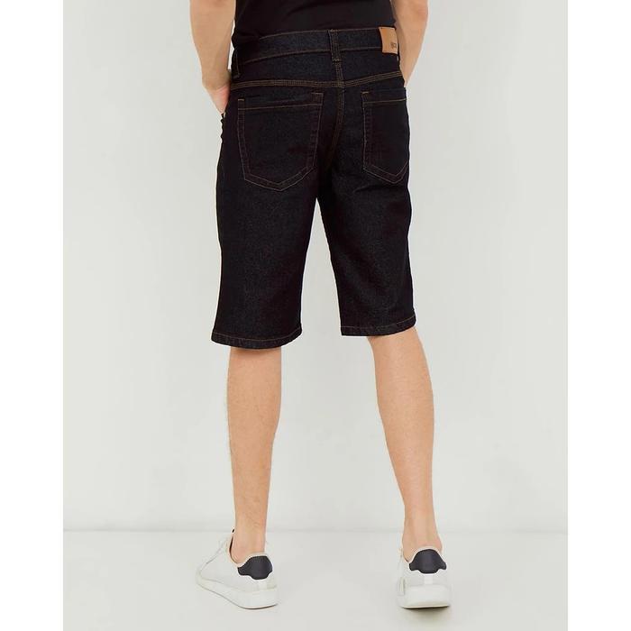 HILLBOSS  HILLBOSS Celana Jeans Pendek Denim Stretch Black Sydney  ST017