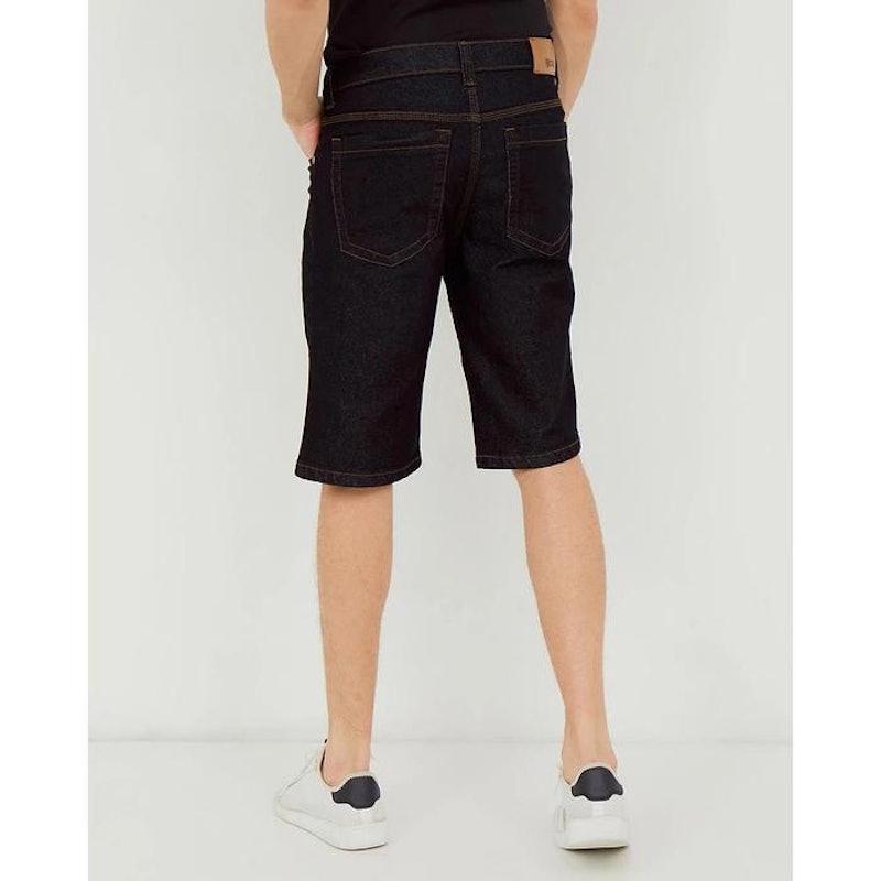 HILLBOSS Celana Jeans Pendek Denim Stretch Black Sydney 4