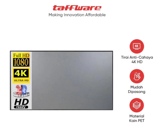 TaffSTUDIO Kain Layar Proyektor 133 inch  2