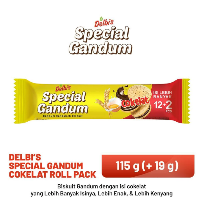 Santos Jaya Abadi Delbis Special Gandum Cokelat Roll Pack