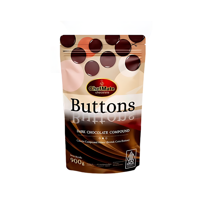Chefmate Buttons Dark Chocolate Compound 1