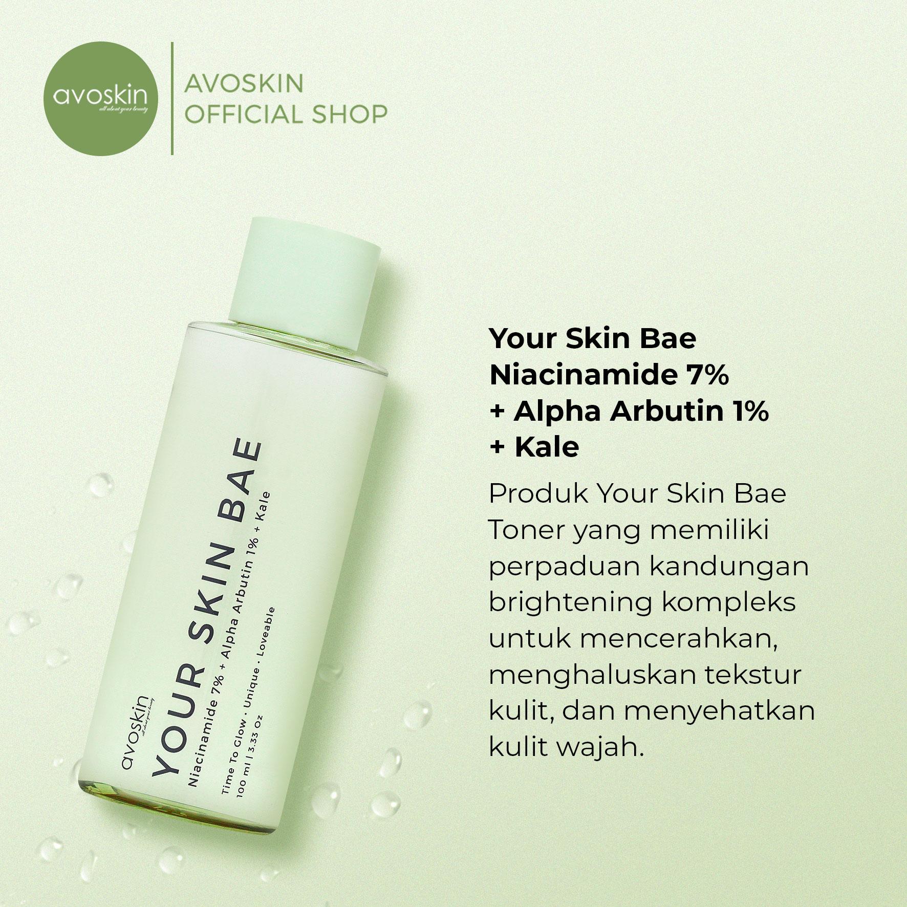 Avoskin Your Skin Bae Toner Niacinamide 7% + Alpha Arbutin 1% + Kale