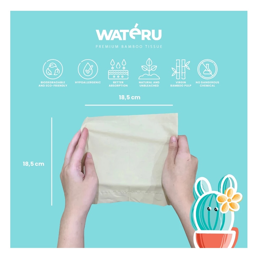 Wateru Natural Alkalindo Wateru Bamboo Facial Tissue