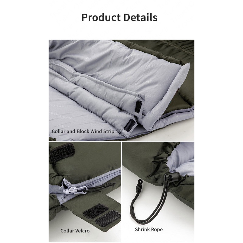 Hike n Run Naturehike Sleeping Bag Envelope with Hood  NH20MSD07 – U150