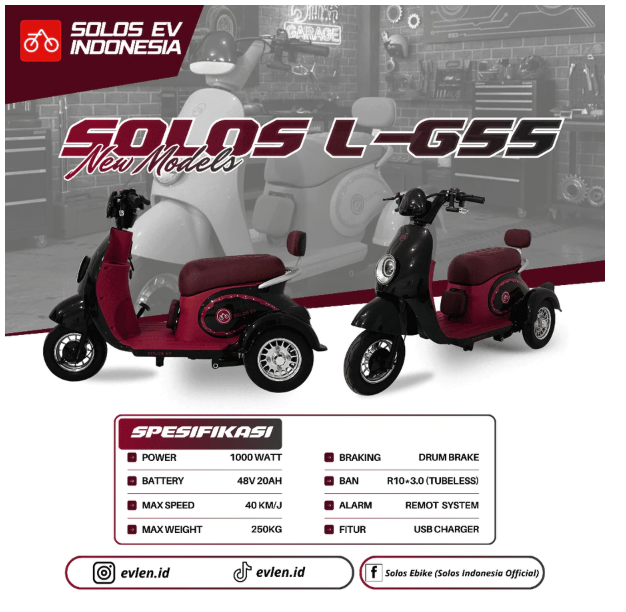 Solos Bikes Solos Sepeda Listrik Roda 3  LG55
