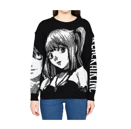 Milkan.id Black Air.Inc Sweater Rajut Premium Motif Anime