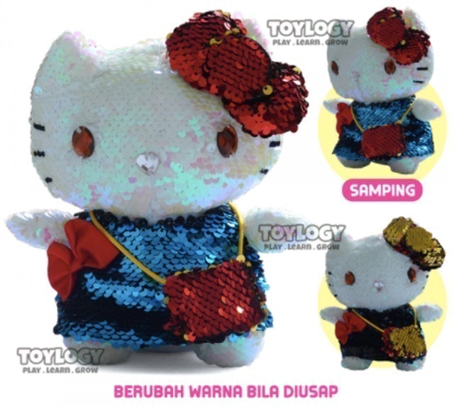 Boneka Sequin Hello Kitty Usap Flip Manik Doll Karakter 4