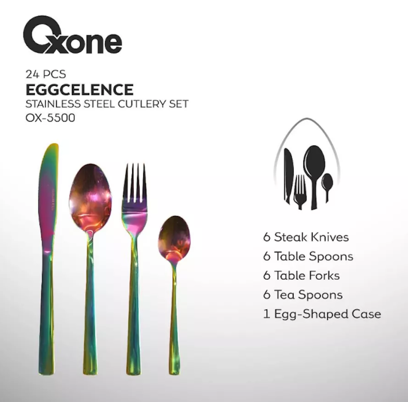 Oxone Eggcelence Stainless Steel Cutlery Set Rainbow OX5500