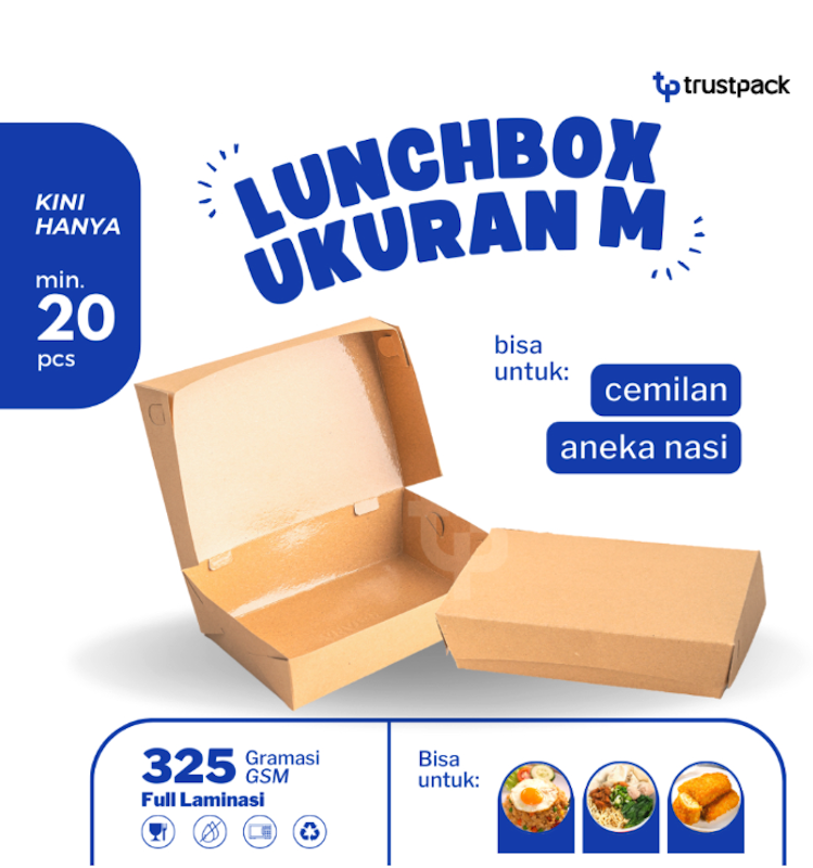 Lunch Box Paper Kraft Coklat Laminasi 4