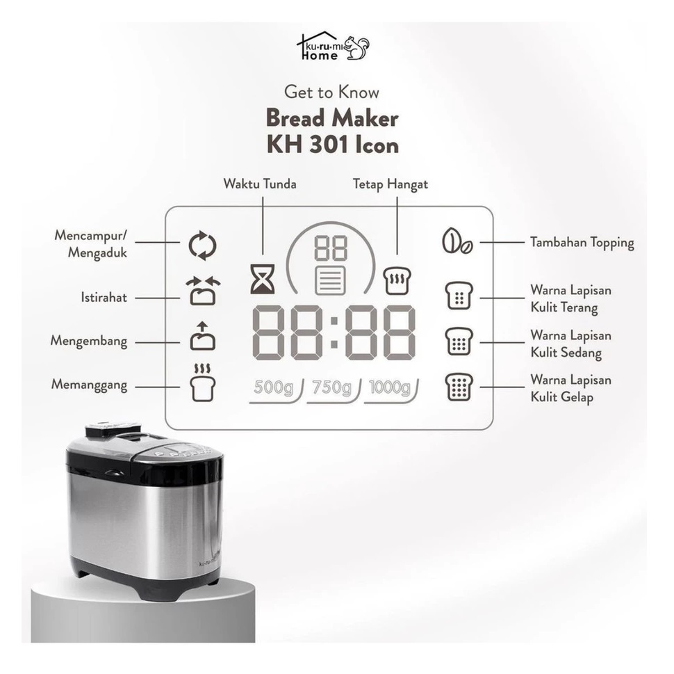 Kurumi Indonesia Kurumi Home Bread Maker KH 301