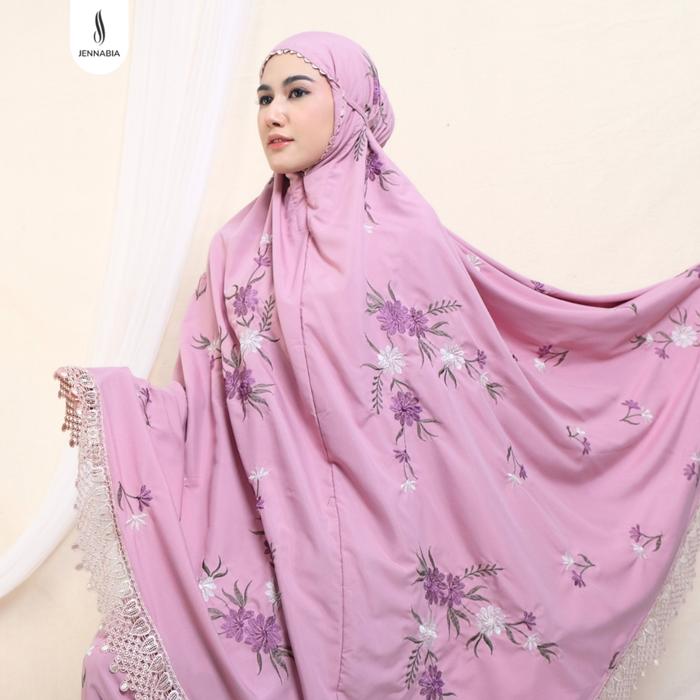  Jennabia Mukena Bordir Mewah Katun Premium Sabria