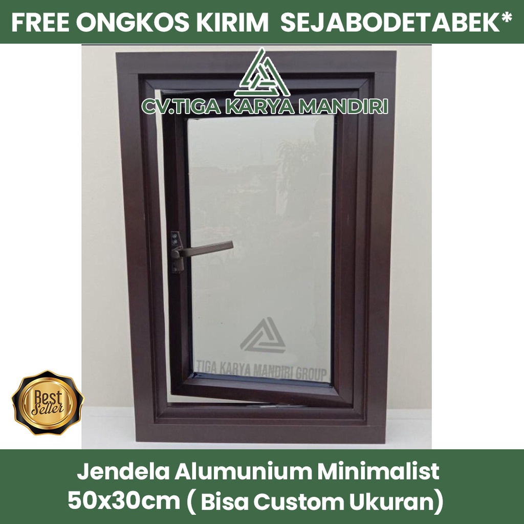 Jendela Aluminium Minimalis 50 cm x 30 cm 3