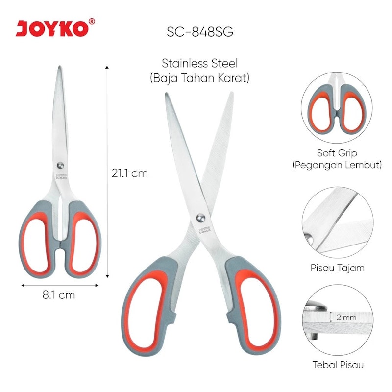 Scissors Soft Grip Stainless Steel 3