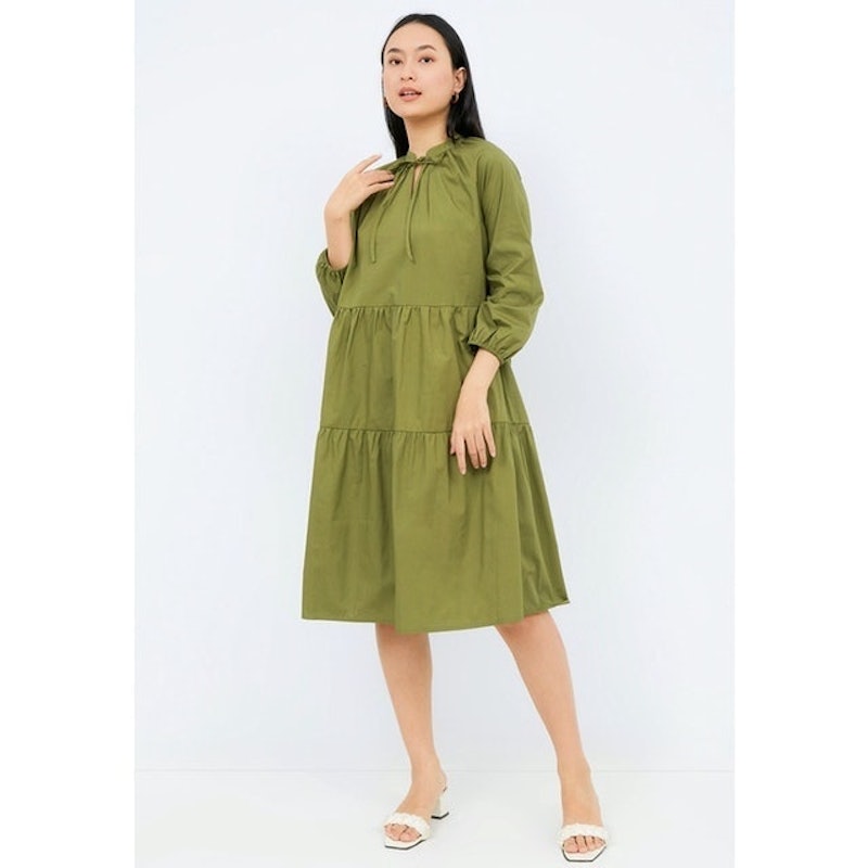 The Executive Babydoll Midi Dress 4