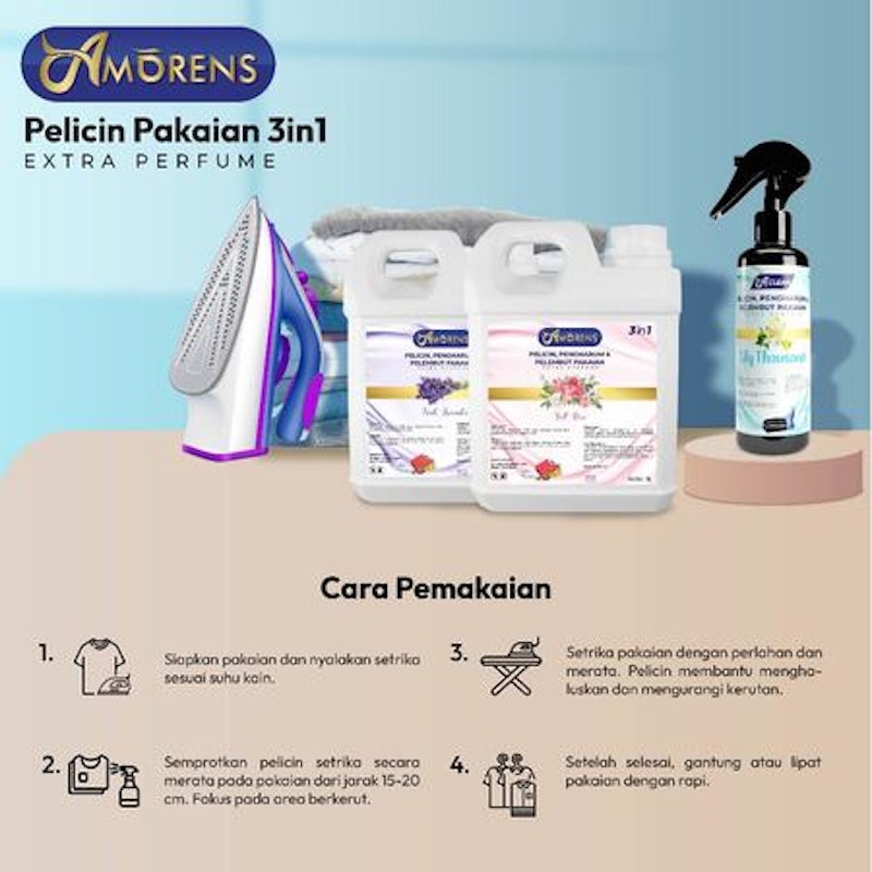 Amorens Pelicin, Pelembut, dan Pengharum Pakaian 4