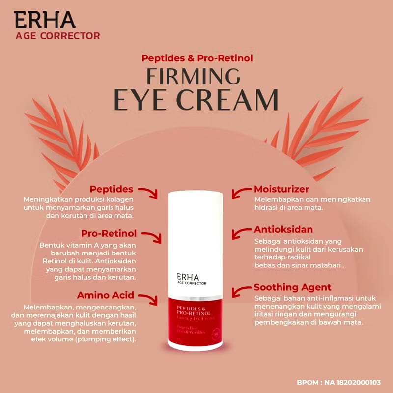 ERHA Clinic Indonesia ERHA Age Corrector Peptides & Pro-Retinol Firming Eye Cream